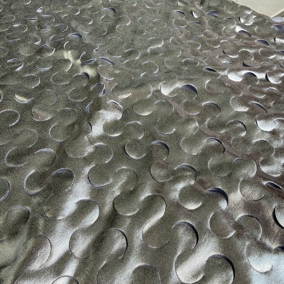 New Metallic Silver V Neck Party Dress Sz Lg Mini Clubwear‎ Festival Futuristic - Picture 11 of 13